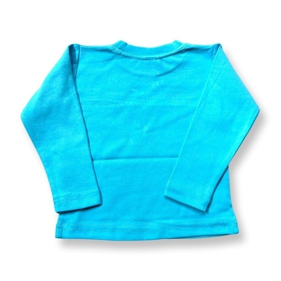 ⭐️ 5 for $25 Sky Blue Cotton Baby Top Long Sleeve Size 12 Months - Picture 2 of 5